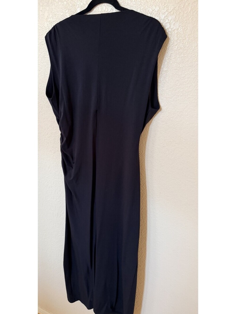 New Vince Cowlneck Cotton Midi-Dress In Black Size L $248 - Picture 8 of 11